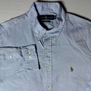 Polo Ralph Lauren Mens 16 1/2 34-35 Blue Long Sleeve Classic Fit Button Down